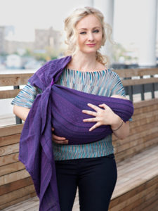 Слинг для новорожденного с кольцами, слинг переноска для ребёнка с 0 до 3-х лет Ellevill Zara Aubergin, image 1