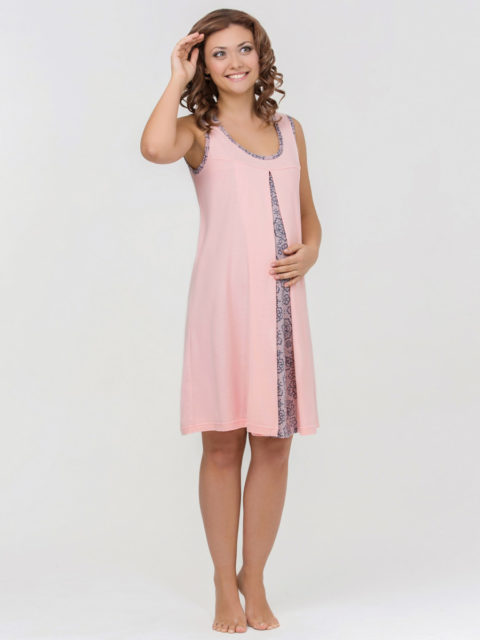 Комплект для роддома халат и сорочка для беременных и кормящих мам Nataly розовый Комплект для роддома халат и сорочка для беременных и кормящих мам Nataly розовый, lovely mammy image 2