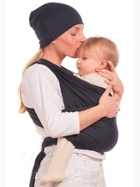 Трикотажный слинг, трикотажный слинг-шарф для новорожденных Синий