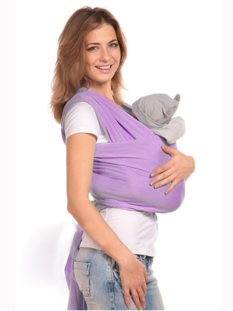 Трикотажный слинг, трикотажный слинг-шарф для новорожденных Сирень