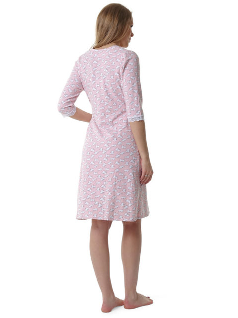 Комплект для роддома халат и сорочка Nikol розовый/коты Комплект для роддома халат и сорочка Nikol розовый/коты image 2