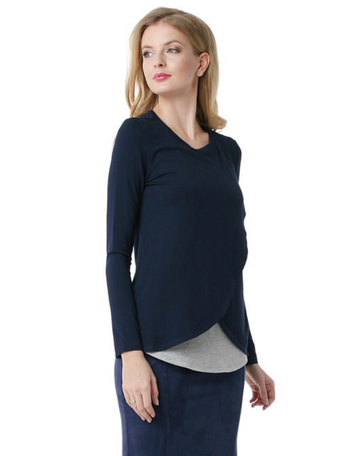 Лонгслив для беременных и кормящих Ольга темно синий Лонгслив для беременных, лонгслив для кормящих, Ольга темно синий, image 2