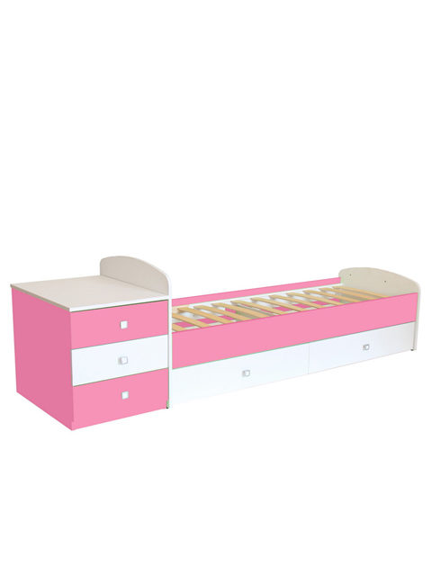 Детская кроватка Фея 5 в 1 розовая