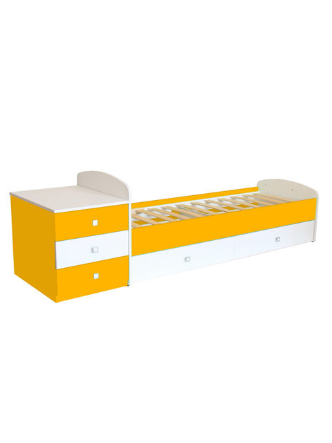 Детская кроватка Фея 5 в 1 желтая с белым, image5