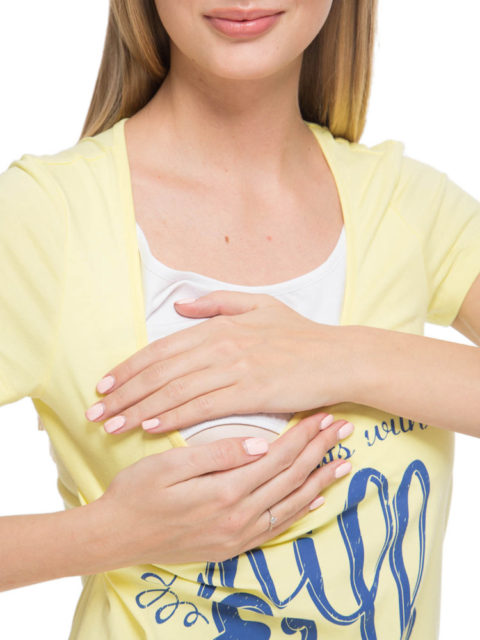 Футболка для беременных и кормящих мам Агна жёлтая image 3