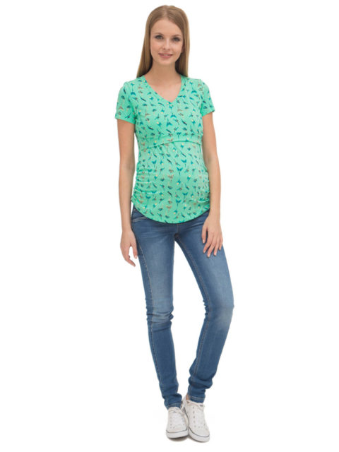 Футболка для беременных, футболка для кормящих мам, Ялта бирюза image 1