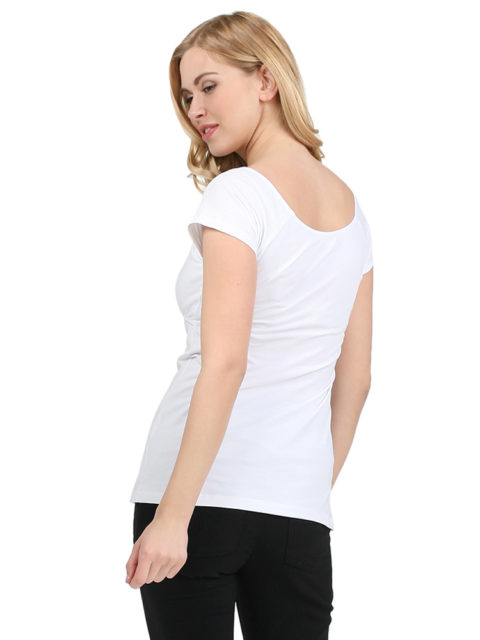 Футболка для беременных и кормящих мам ФХ07 белая image 5