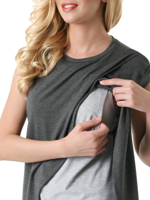 Футболка для беременных и кормящих Хельга темно-серый image 4