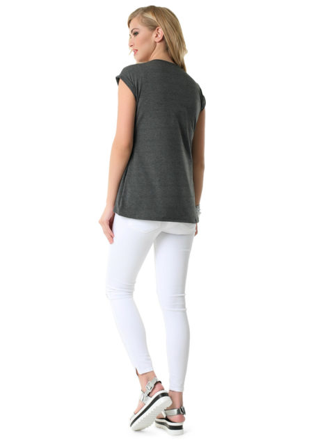 Футболка для беременных и кормящих Хельга темно-серый image 5