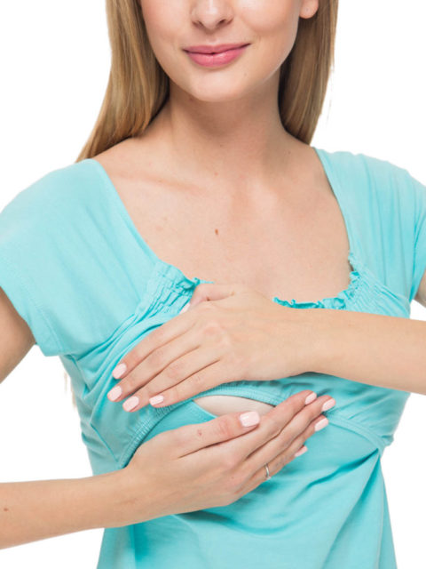 Футболка для кормящих мам ФХ07 аква Футболка для кормящих мам ФХ07 аква image 2