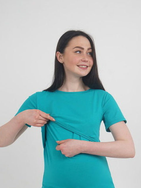 Футболка для беременных и кормящих Piccaninny морская волна, image3