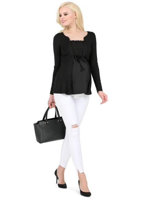 Блуза для беременных Анабель чёрная-img2 Блуза для беременных Анабель чёрная-img2