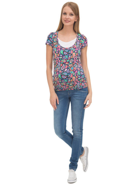 Футболка для беременных, футболка для кормящих мам, Агна пейсли-img5 Футболка для беременных, футболка для кормящих мам, Агна пейсли-img5