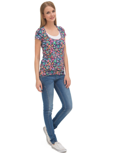 Футболка для беременных, футболка для кормящих мам, Агна пейсли-img6 Футболка для беременных, футболка для кормящих мам, Агна пейсли-img6