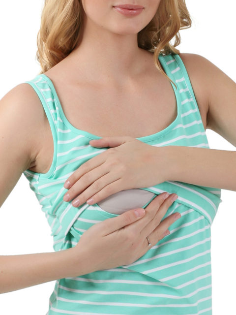 Майка для кормления Альда ментол/полоски-img2