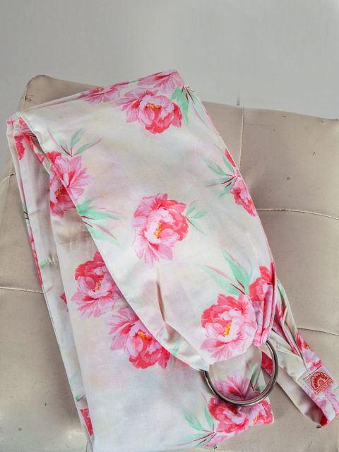 Слинг для новорожденного Пион розовый img10 Слинг с кольцами для новорожденного Пион розовый img10