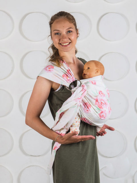 Слинг для новорожденного Пион розовый img4 Слинг для детей от 0 до 6 Пион розовый img4