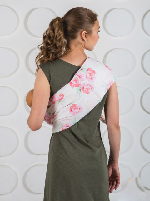 Слинг для новорожденного Пион розовый img5 Слинг колыбелька Пион розовый img5