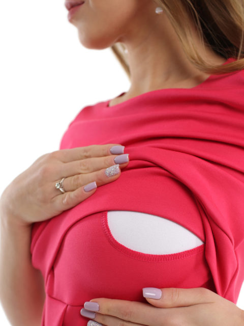 Платье для беременных и кормящих мам Инес малиновое Платье для кормящих мам Инес малиновое, image4