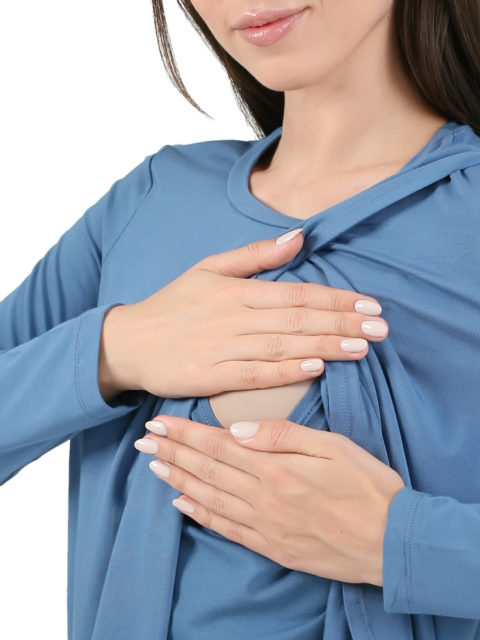 Лонгслив для беременных и кормящих мам Селена деним, image3