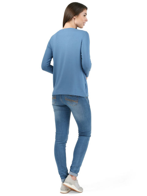 Лонгслив для беременных и кормящих мам Селена деним, image4