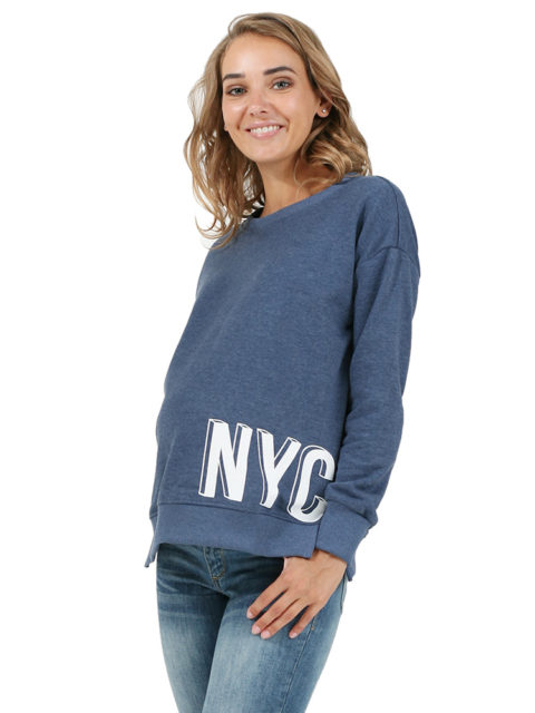 Толстовка для беременных, толстовка для кормящих мам, Нью-Йорк деним image3