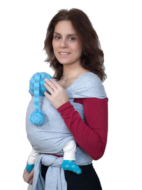 Трикотажный слинг шарф для новорожденных Карауш меланж, image2