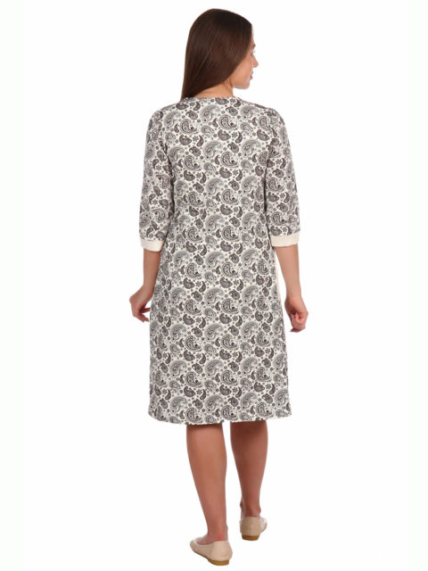 Комплект в роддом халат и сорочка для беременных и кормящих Экрю пейсли, image6