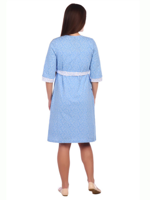 Комплект халат и сорочка для беременных и кормящих Веста голубой, image7 Комплект халат и сорочка для беременных и кормящих Веста голубой, image7