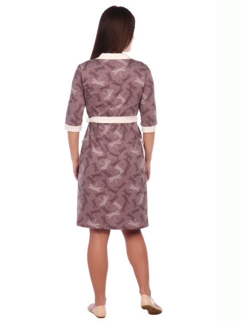 Комплект халат и сорочка для беременных и кормящих Стрекозы, коричневый, Комплект халат и сорочка для беременных и кормящих Стрекозы, коричневый, images7