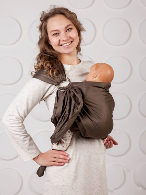 Слинг для новорожденных от 0 до 6, слинг с кольцами Мамарада Олива, image2