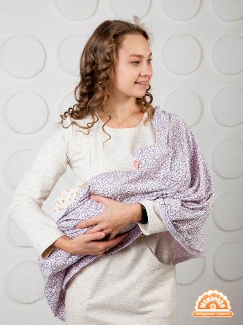 Милкснуд — накидка для кормления Мамарада бело-розовый image2