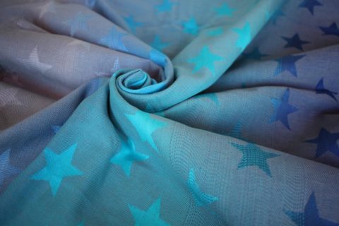 Слинг-шарф для новорожденных Yaro Stars Aqua Grad Grey image1 Слинг-шарф для новорожденных Yaro Stars Aqua Grad Grey image1