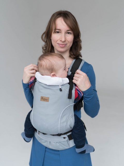 Эрго-рюкзак с 3 месяцев, слинг-рюкзак Rumes Светло-серый/белый image12
