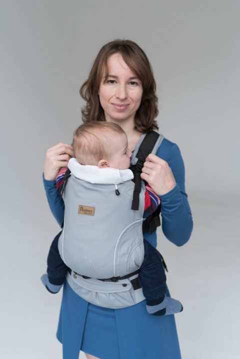 Эрго-рюкзак с 3 месяцев, слинг-рюкзак Rumes Светло-серый/белый image12