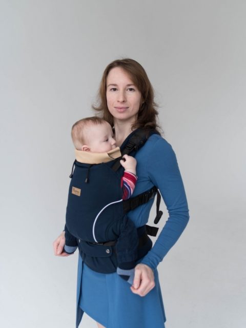 Эрго-рюкзак с 3 месяцев, слинг-рюкзак Rumes Темно-синий/бежевый image2