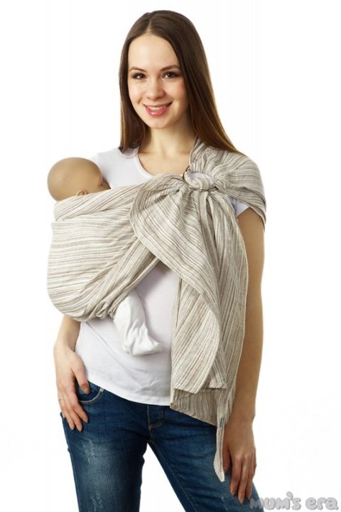 Слинг для новорожденных с кольцами «Лайн», карамель