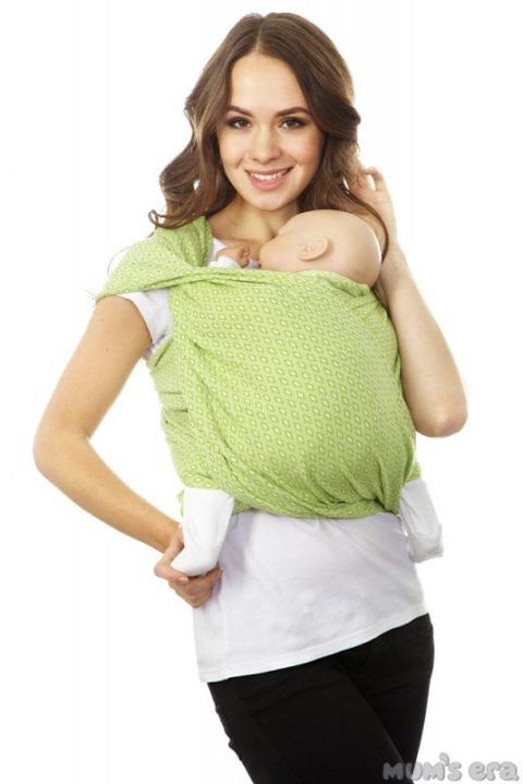 Слинг-шарф для новорожденных «Диамант», long, лайм