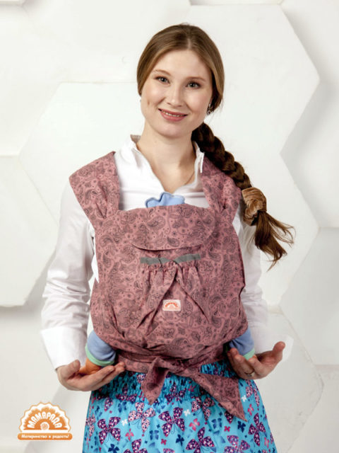 Май-слинг с 3 месяцев Пейсли розовый