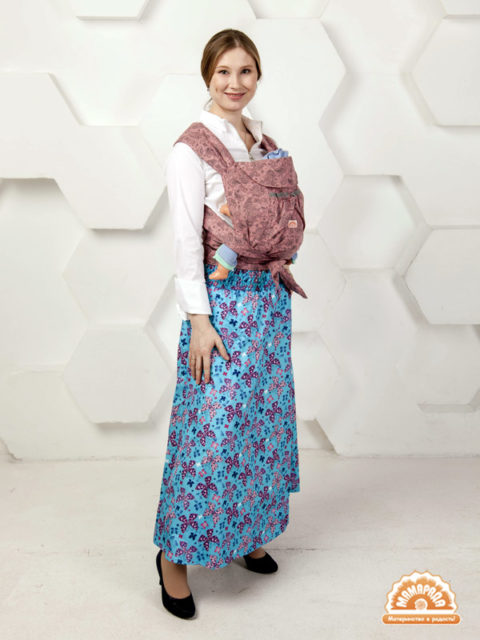 Май-слинг с 3 месяцев Пейсли розовый