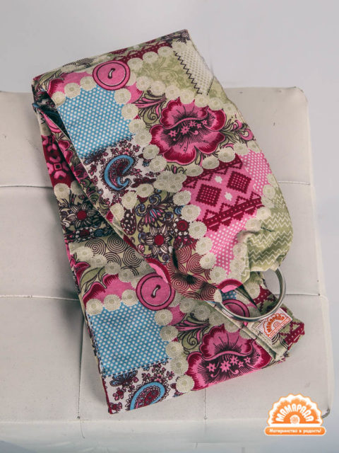 Слинг с кольцами для новорожденных Розалин лен/хлопок