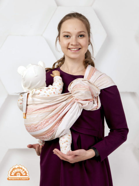 Слинг с кольцами для новорожденных Мандариновый пунш