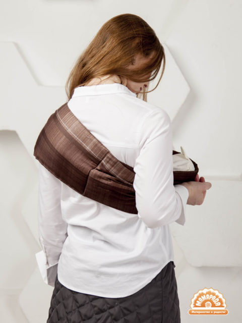 Слинг с кольцами для новорожденных Торонто шоколад