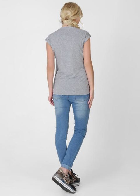 Футболка для беременных и кормящих Хельга серый меланж Футболка для беременных и кормящих Хельга серый меланж