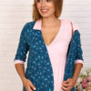 Комплект в роддом халат и сорочка Птички/розовый для беременных и кормящих