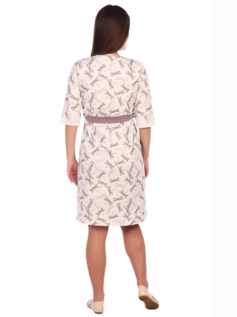 Комплект в роддом халат и сорочка Стрекозы для беременных и кормящих