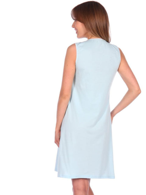 Комплект в роддом халат и сорочка Мишки серый/голубой для беременных и кормящих