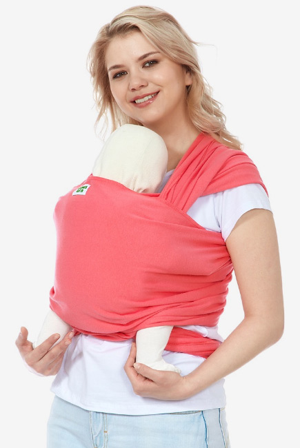 Трикотажный слинг-шарф для новорожденных, «Вереск», розовый