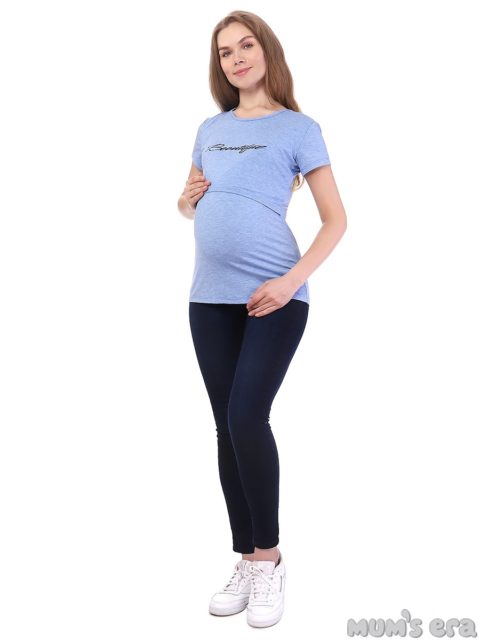 Футболка для беременных и кормящих Beautiful, голубой меланж Футболка для беременных и кормящих Beautiful, голубой меланж