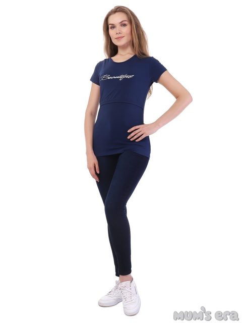 Футболка для беременных и кормящих Beautiful, индиго Футболка для беременных и кормящих Beautiful, индиго